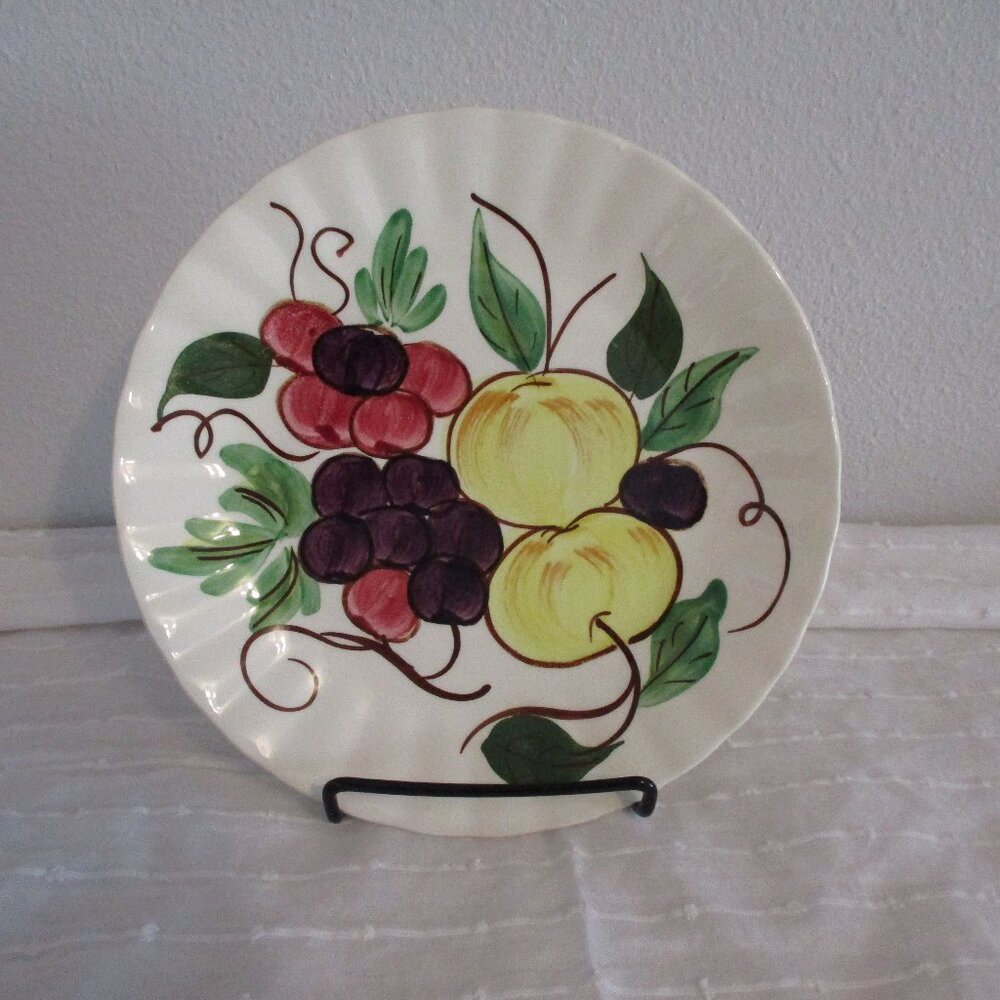 Set of 2 vintage fruit pattern dessert plates